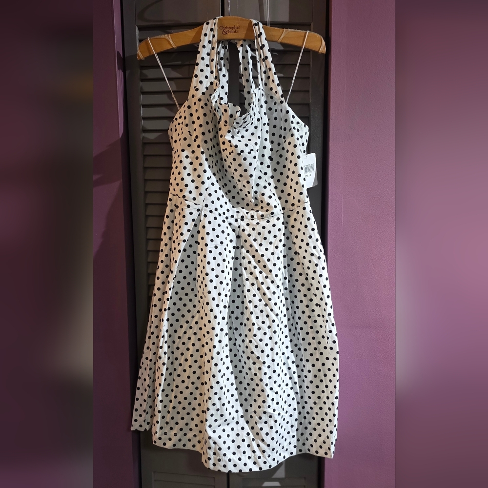 Donna Morgan Black and White Cowl Neck Sundress